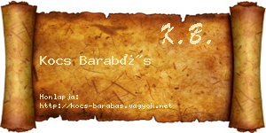 Kocs Barabás névjegykártya
